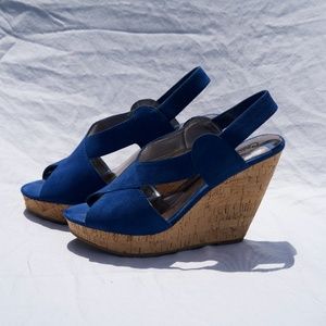 Carlos by Carlos Santana Moneta Wedges in Blue